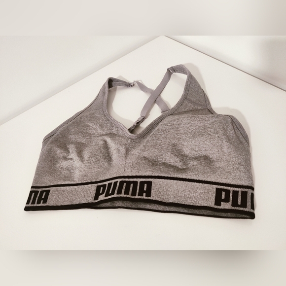 Puma Sports Bra, light gray bra - Picture 1 of 5
